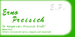 erno preisich business card